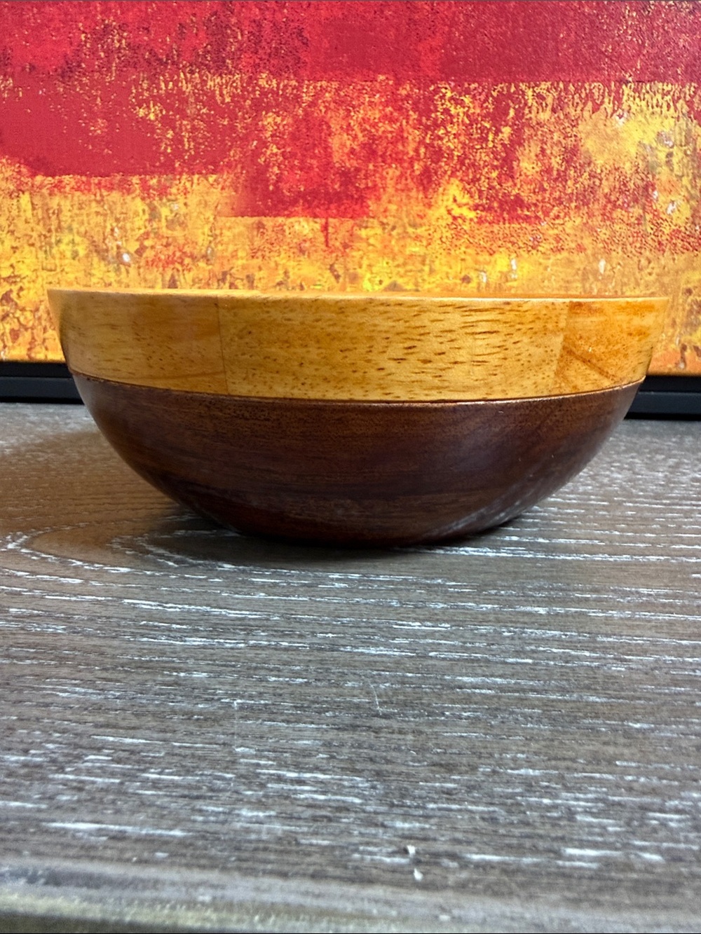 Two-Toned Hardwood Home Decoration Bowl - Picture 3 of 16